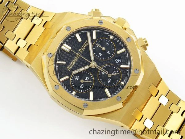 Royal Oak Chronograph 26240 BF 1:1 Best Edition Black YG Dial on YG Bracelet A7750