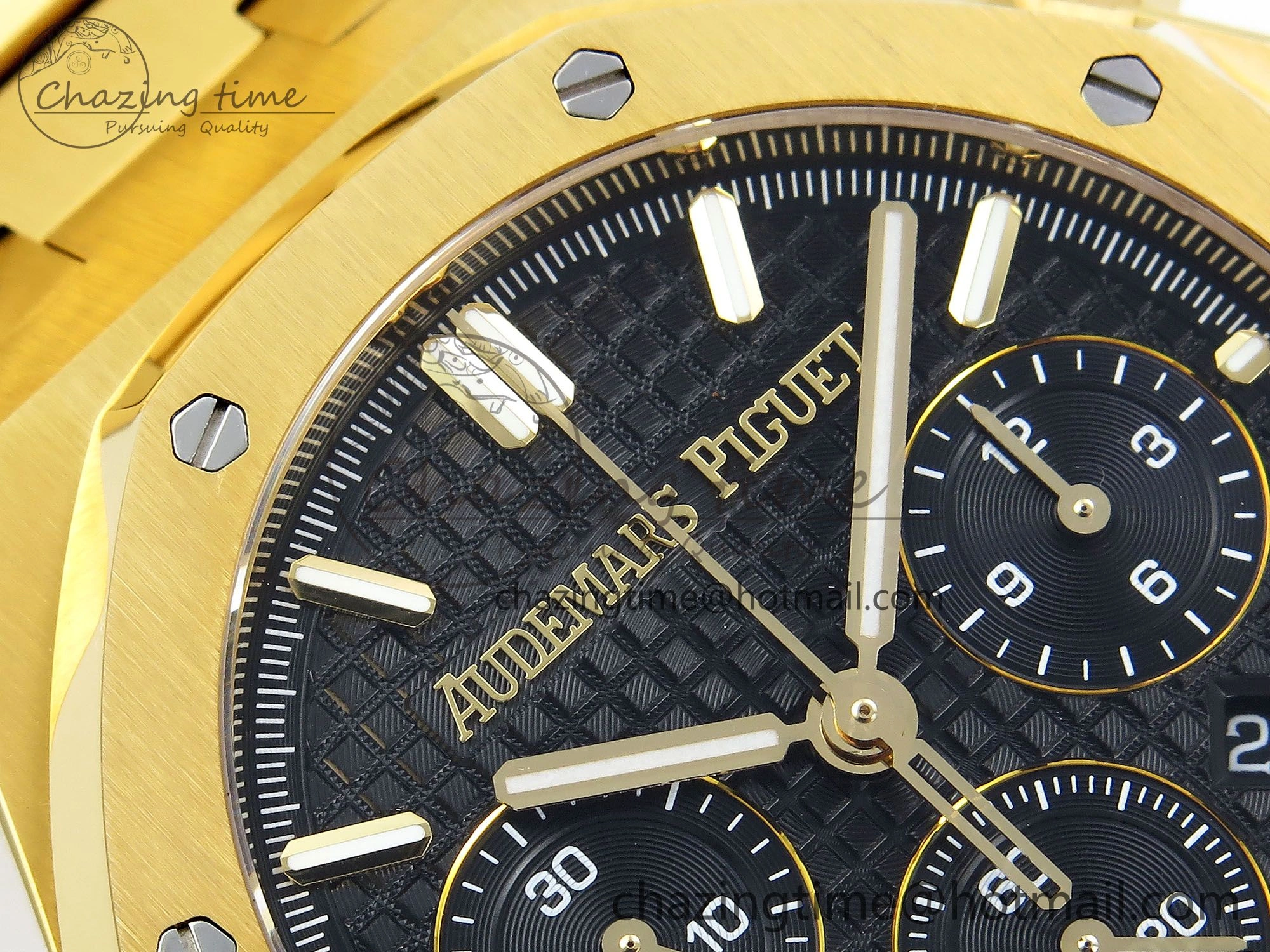 Royal Oak Chronograph 26240 BF 1:1 Best Edition Black YG Dial on YG Bracelet A7750