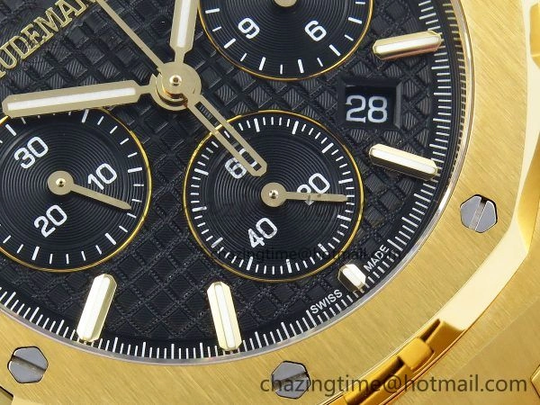 Royal Oak Chronograph 26240 BF 1:1 Best Edition Black YG Dial on YG Bracelet A7750