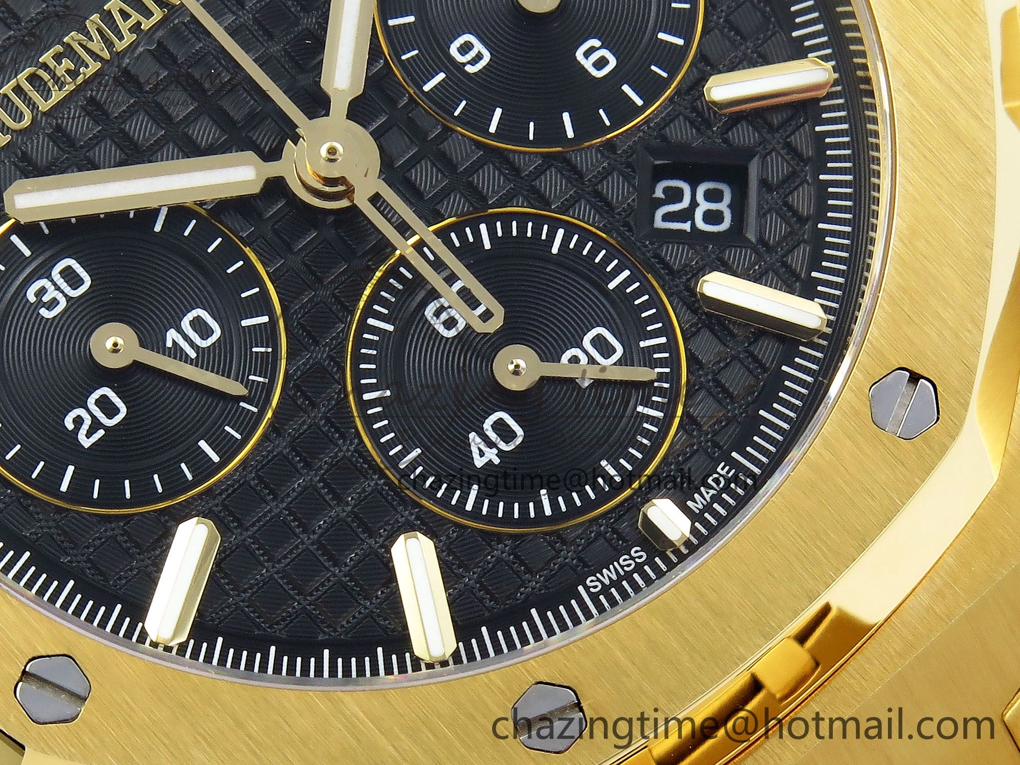 Royal Oak Chronograph 26240 BF 1:1 Best Edition Black YG Dial on YG Bracelet A7750