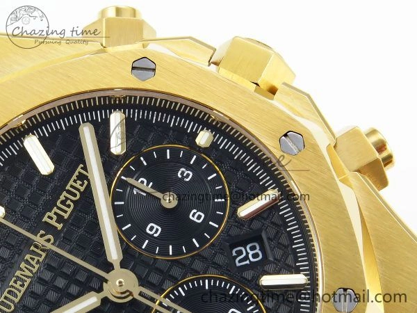 Royal Oak Chronograph 26240 BF 1:1 Best Edition Black YG Dial on YG Bracelet A7750