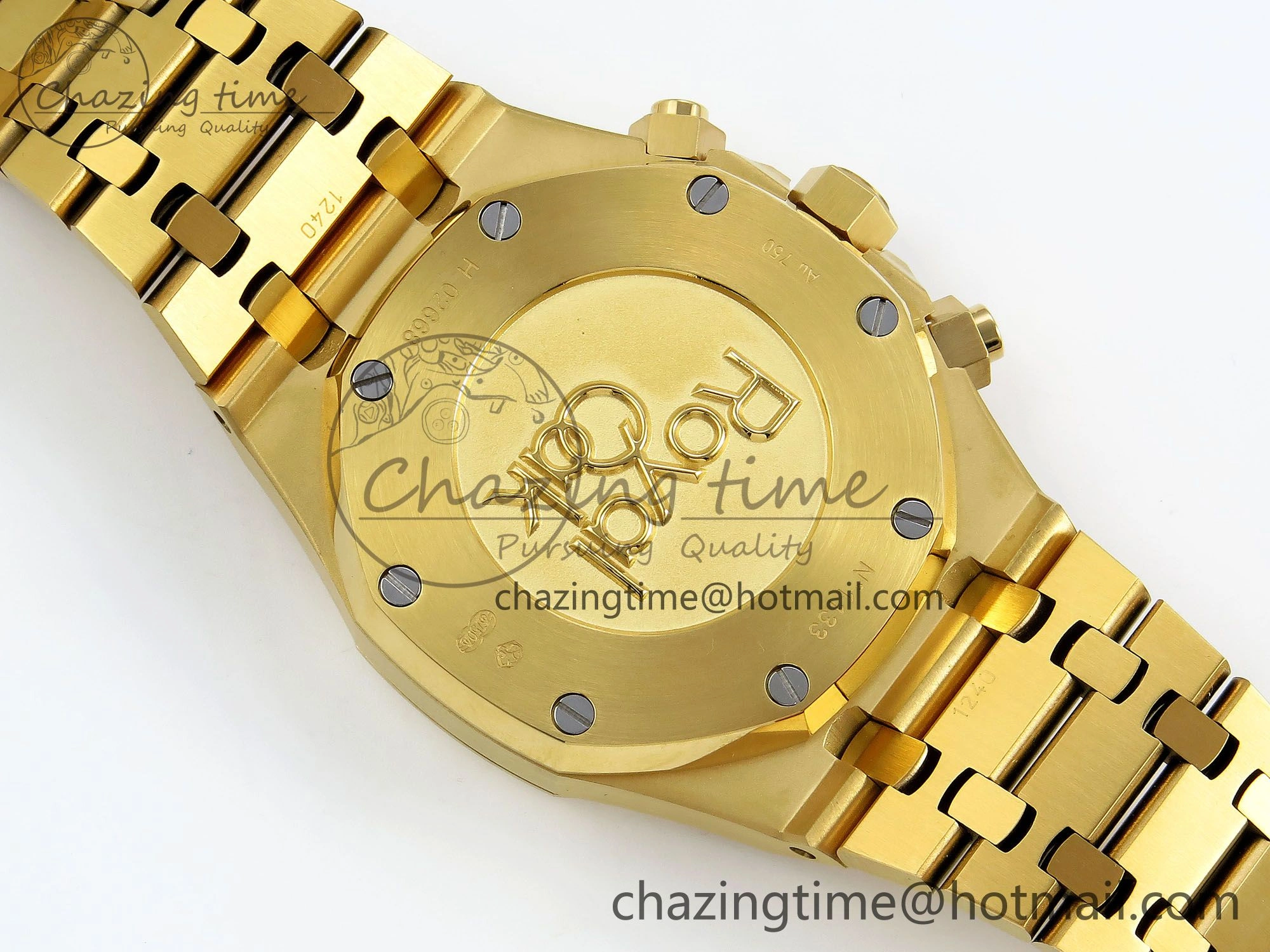 Royal Oak Chronograph 26240 BF 1:1 Best Edition Black YG Dial on YG Bracelet A7750