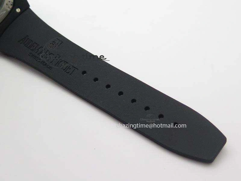Royal Oak Concept Chrono PVD Black Skeleton Dial On Black Rubber Strap Jap Quartz