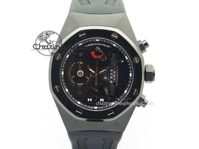 Royal Oak Concept PVD Black Black Dial On Black Rubber Strap Jap Quartz