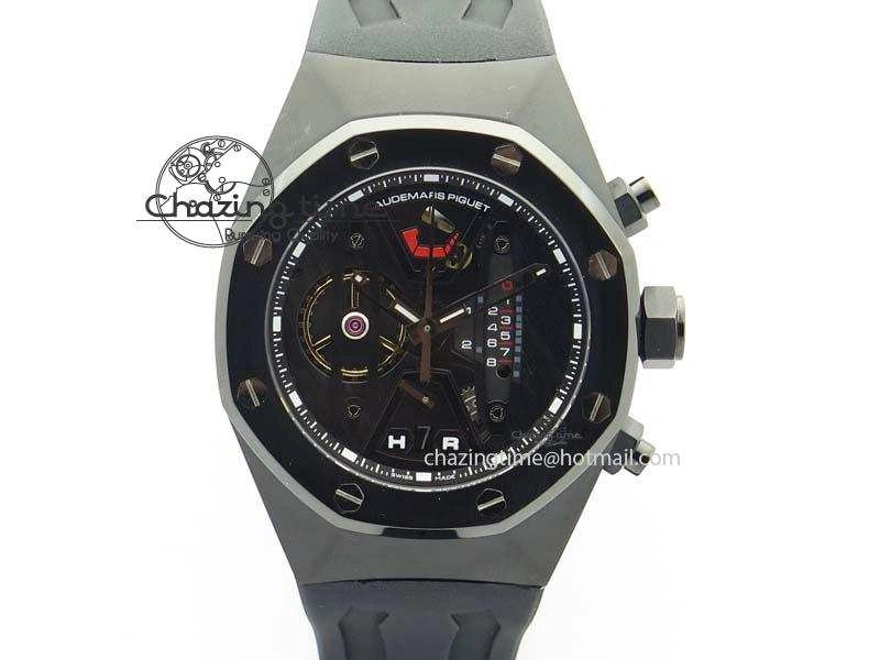 Royal Oak Concept PVD Black Black Dial On Black Rubber Strap Jap Quartz