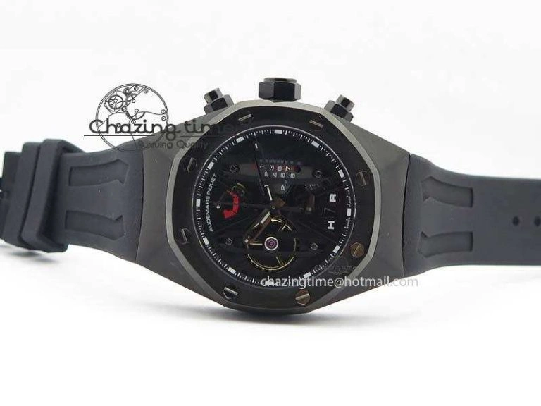 Royal Oak Concept PVD Black Black Dial On Black Rubber Strap Jap Quartz