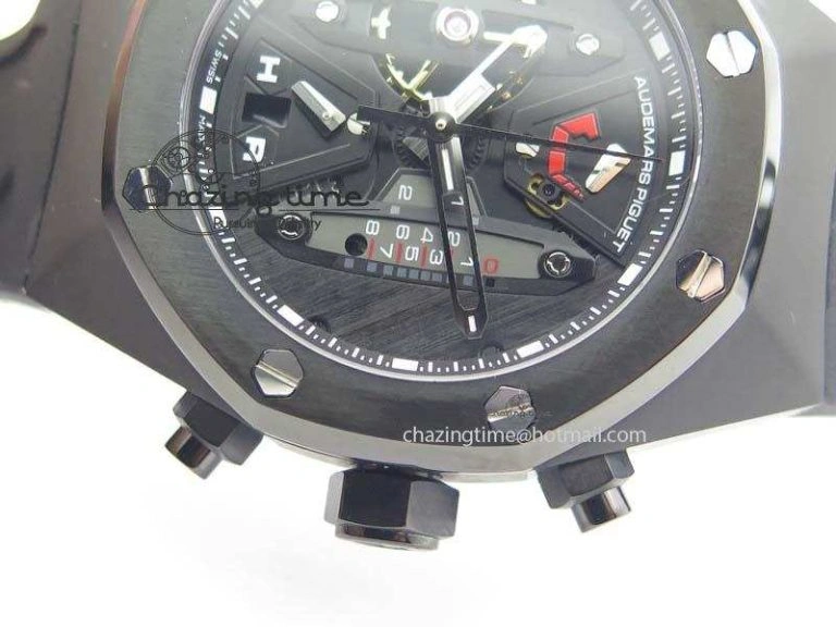 Royal Oak Concept PVD Black Black Dial On Black Rubber Strap Jap Quartz