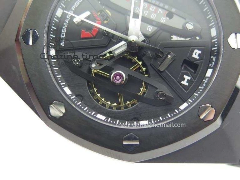 Royal Oak Concept PVD Black Black Dial On Black Rubber Strap Jap Quartz
