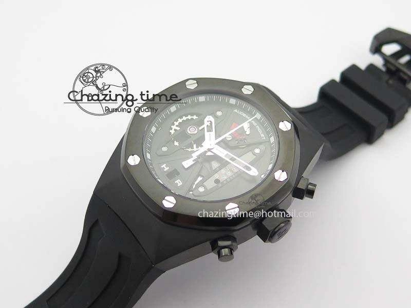 Royal Oak Concept PVD Black Black Dial On Black Rubber Strap Jap Quartz