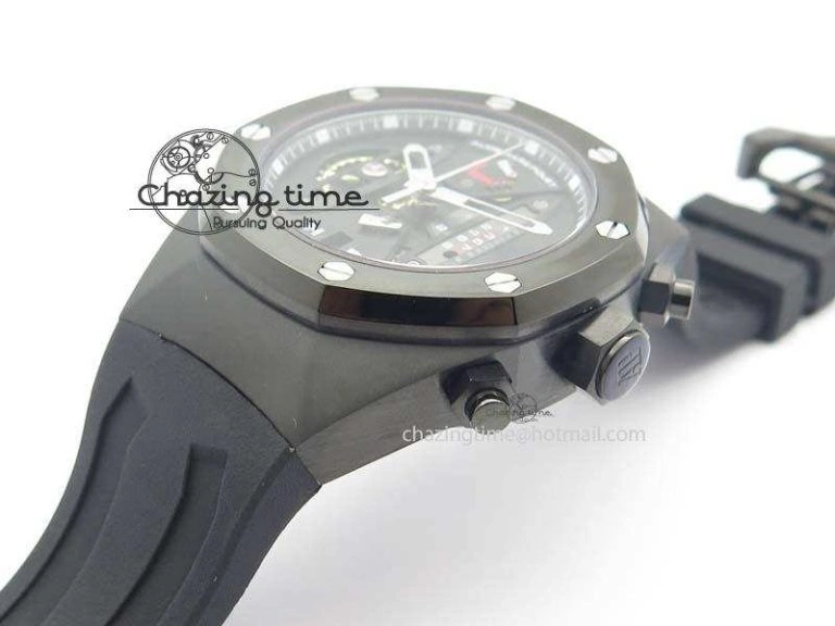 Royal Oak Concept PVD Black Black Dial On Black Rubber Strap Jap Quartz