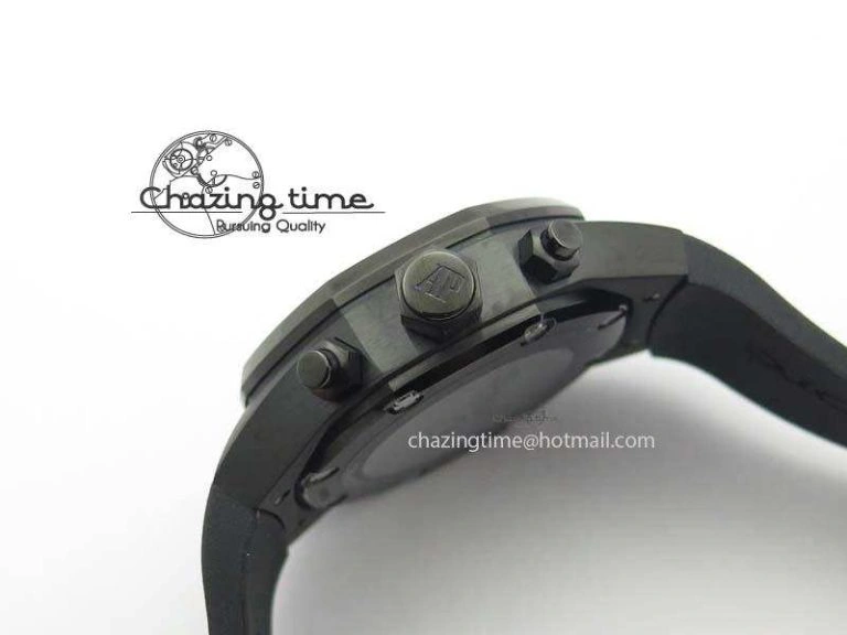 Royal Oak Concept PVD Black Silver Dial On Black Rubber Strap Jap Quartz