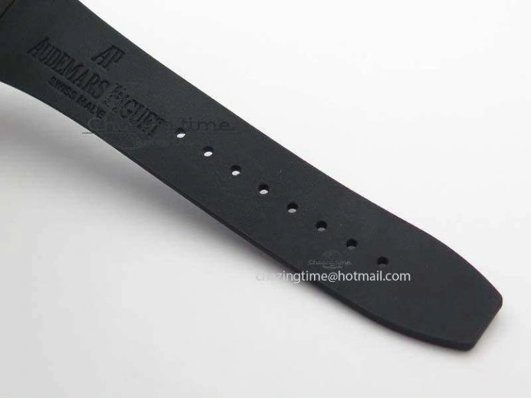 Royal Oak Concept PVD Black Silver Dial On Black Rubber Strap Jap Quartz