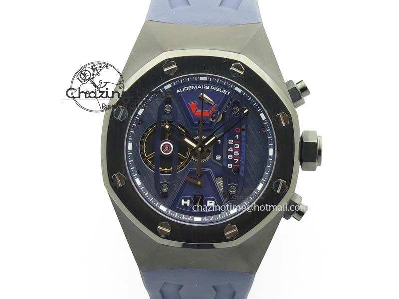 Royal Oak Concept PVD Blue Blue Dial On Blue Rubber Strap Jap Quartz