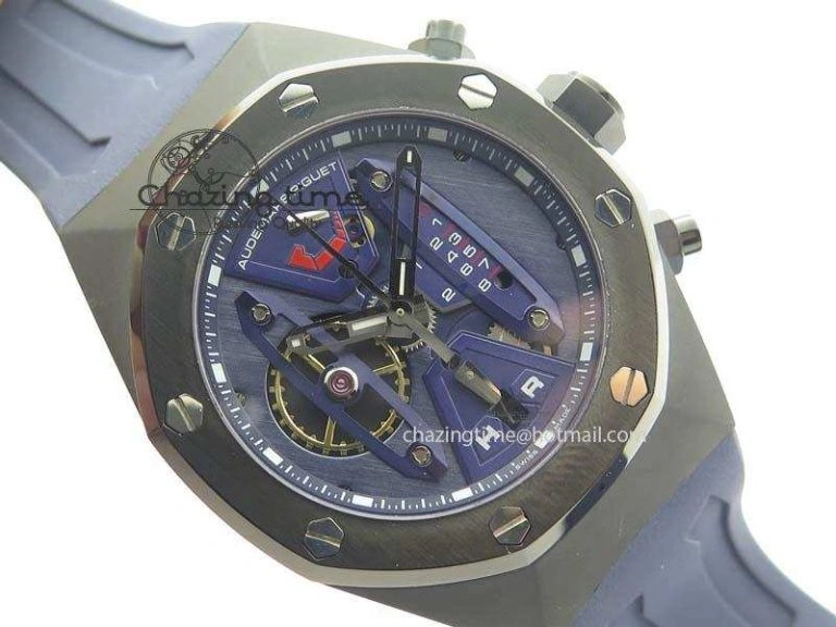 Royal Oak Concept PVD Blue Blue Dial On Blue Rubber Strap Jap Quartz