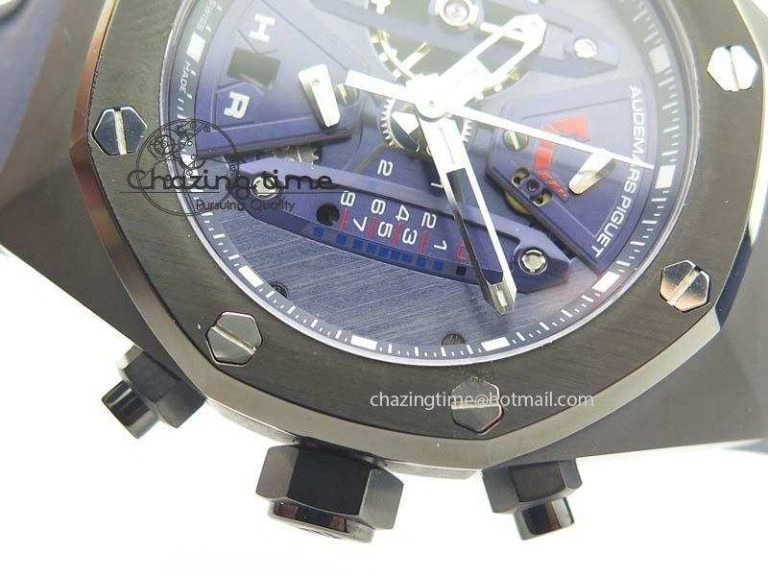 Royal Oak Concept PVD Blue Blue Dial On Blue Rubber Strap Jap Quartz