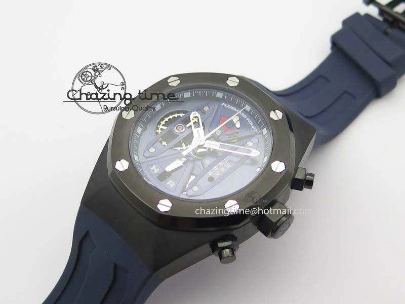 Royal Oak Concept PVD Blue Blue Dial On Blue Rubber Strap Jap Quartz