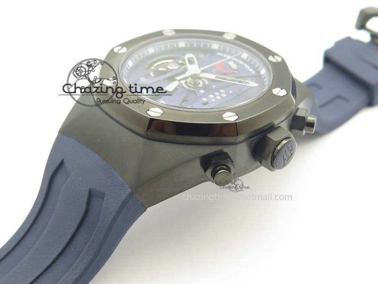Royal Oak Concept PVD Blue Blue Dial On Blue Rubber Strap Jap Quartz