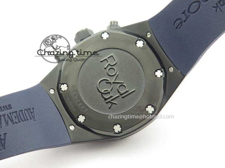 Royal Oak Concept PVD Blue Blue Dial On Blue Rubber Strap Jap Quartz