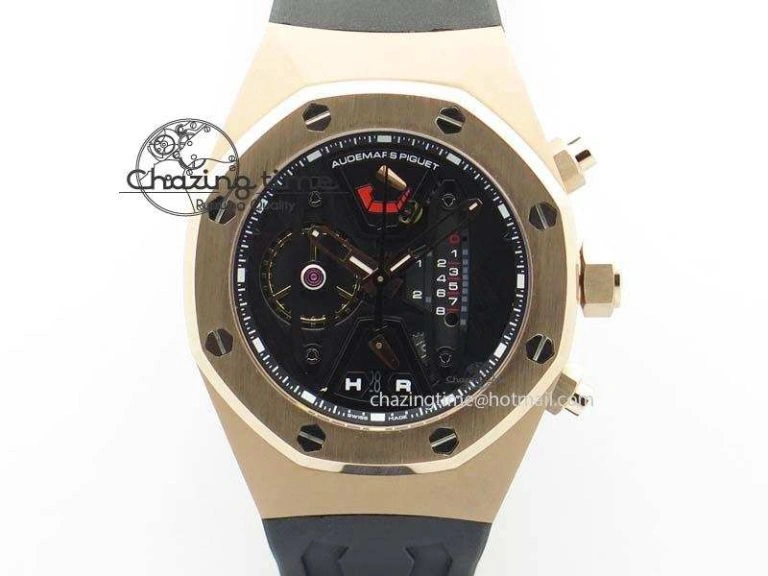 Royal Oak Concept RG Black Black Dial On Black Rubber Strap Jap Quartz