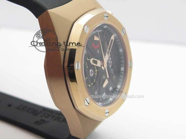 Royal Oak Concept RG Black Black Dial On Black Rubber Strap Jap Quartz