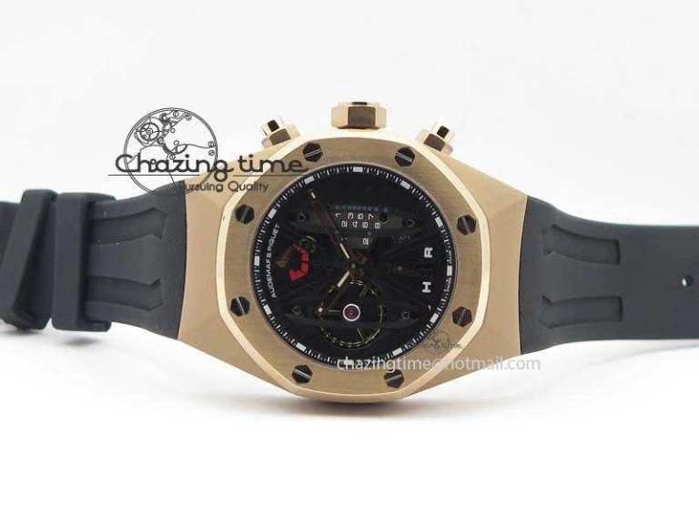Royal Oak Concept RG Black Black Dial On Black Rubber Strap Jap Quartz