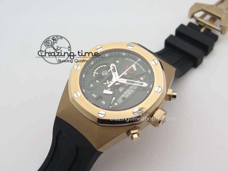 Royal Oak Concept RG Black Black Dial On Black Rubber Strap Jap Quartz