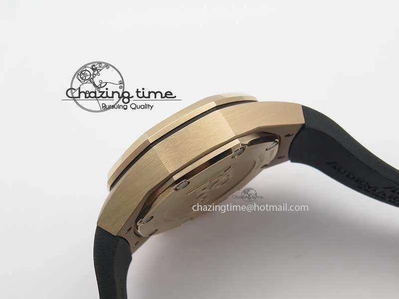 Royal Oak Concept RG Black Silver Dial On Black Rubber Strap Jap Quartz