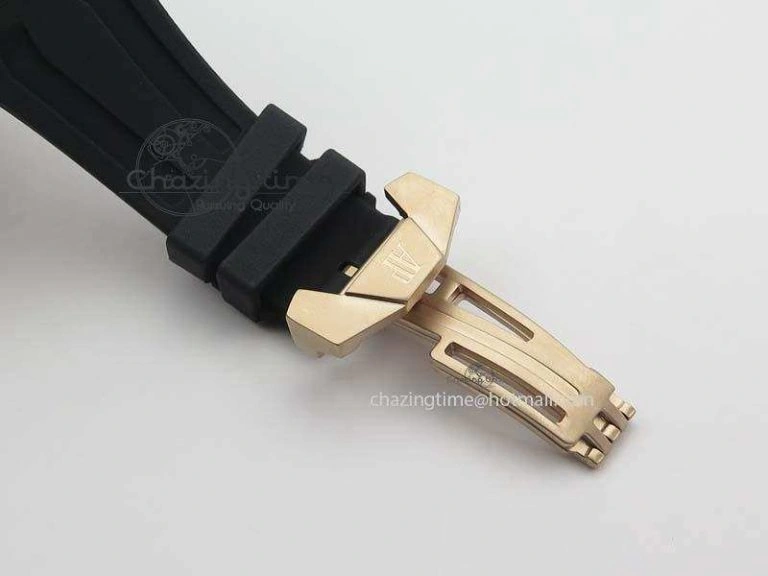 Royal Oak Concept RG Black Silver Dial On Black Rubber Strap Jap Quartz