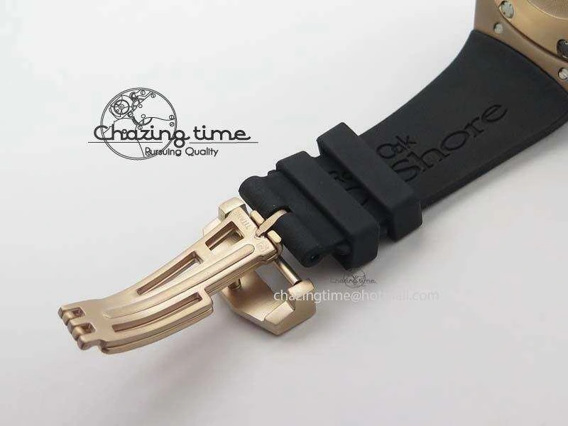 Royal Oak Concept RG Black Silver Dial On Black Rubber Strap Jap Quartz