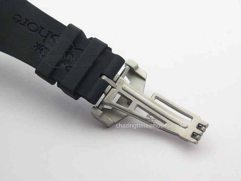 Royal Oak Concept SS Black Dial Black Pushers On Black Rubber Strap Jap Quartz
