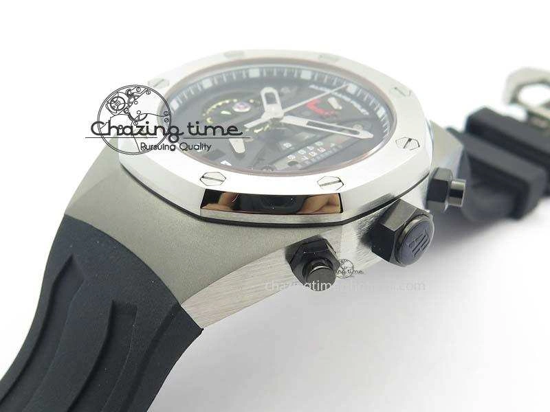 Royal Oak Concept SS Black Dial Black Pushers On Black Rubber Strap Jap Quartz