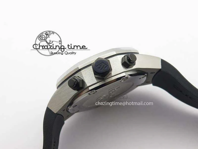 Royal Oak Concept SS Black Dial Black Pushers On Black Rubber Strap Jap Quartz