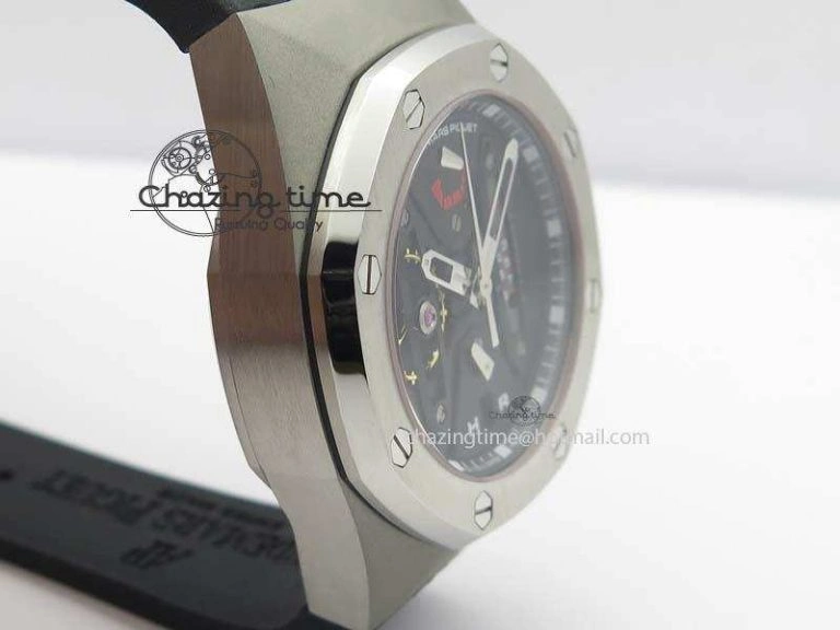 Royal Oak Concept SS Black Black Dial On Black Rubber Strap Jap Quartz