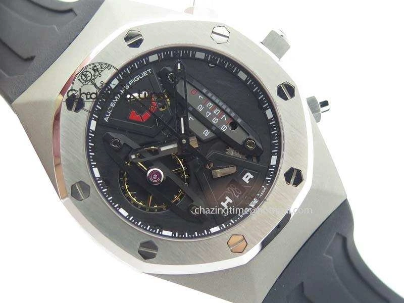 Royal Oak Concept SS Black Black Dial On Black Rubber Strap Jap Quartz