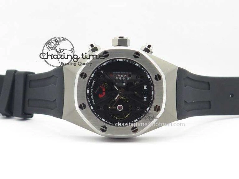 Royal Oak Concept SS Black Black Dial On Black Rubber Strap Jap Quartz