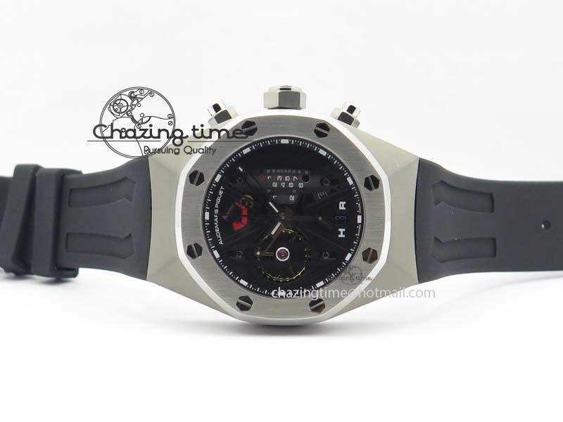 Royal Oak Concept SS Black Black Dial On Black Rubber Strap Jap Quartz