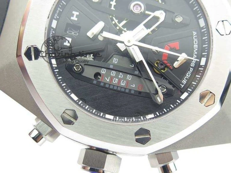 Royal Oak Concept SS Black Black Dial On Black Rubber Strap Jap Quartz