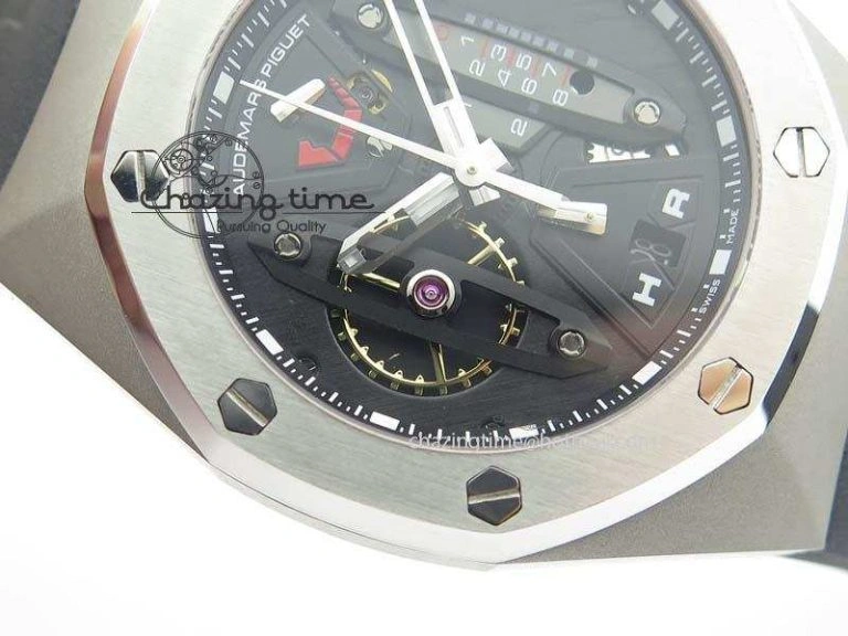 Royal Oak Concept SS Black Black Dial On Black Rubber Strap Jap Quartz