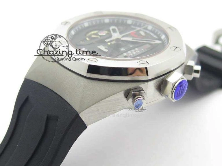 Royal Oak Concept SS Black Black Dial On Black Rubber Strap Jap Quartz
