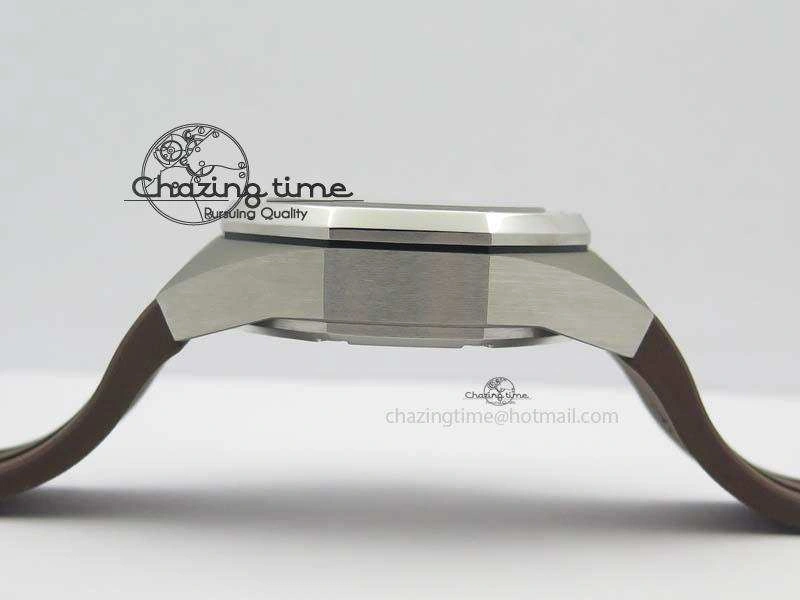 Royal Oak Concept SS Black Silver Dial Brown Inner Bezel On Rubber Strap Jap Quartz