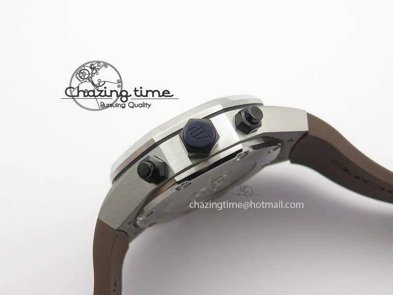 Royal Oak Concept SS Black Silver Dial Brown Inner Bezel On Rubber Strap Jap Quartz