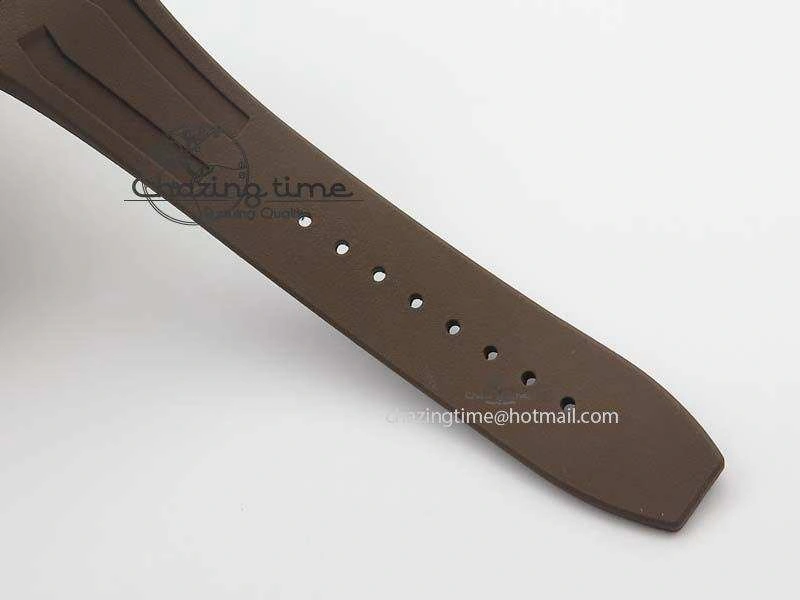 Royal Oak Concept SS Black Silver Dial Brown Inner Bezel On Rubber Strap Jap Quartz