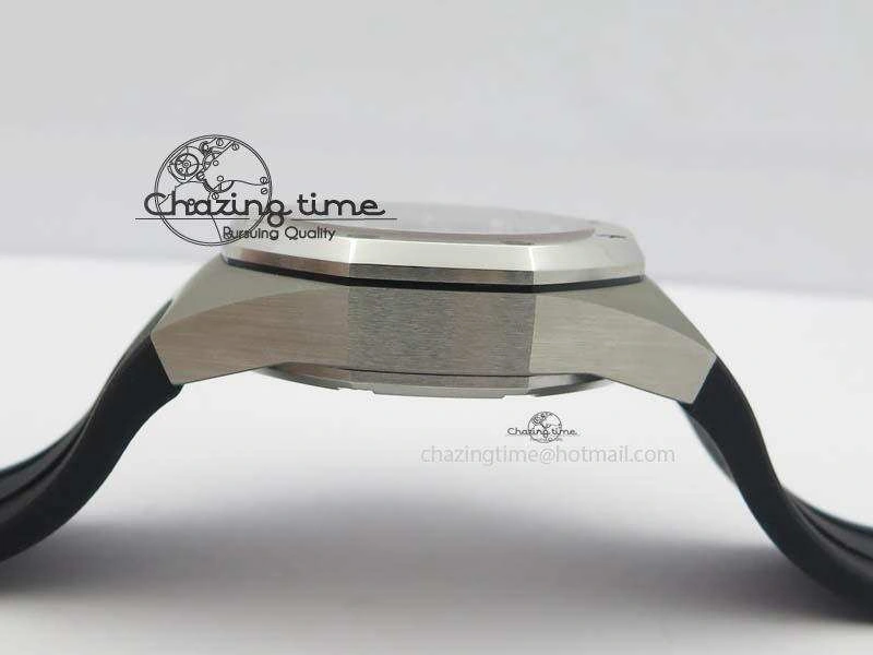 Royal Oak Concept SS Black Silver Dial On Black Rubber Strap Jap Quartz