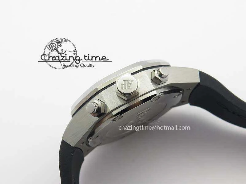 Royal Oak Concept SS Black Silver Dial On Black Rubber Strap Jap Quartz