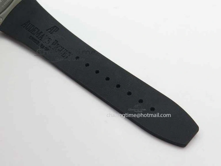 Royal Oak Concept SS Black Silver Dial On Black Rubber Strap Jap Quartz
