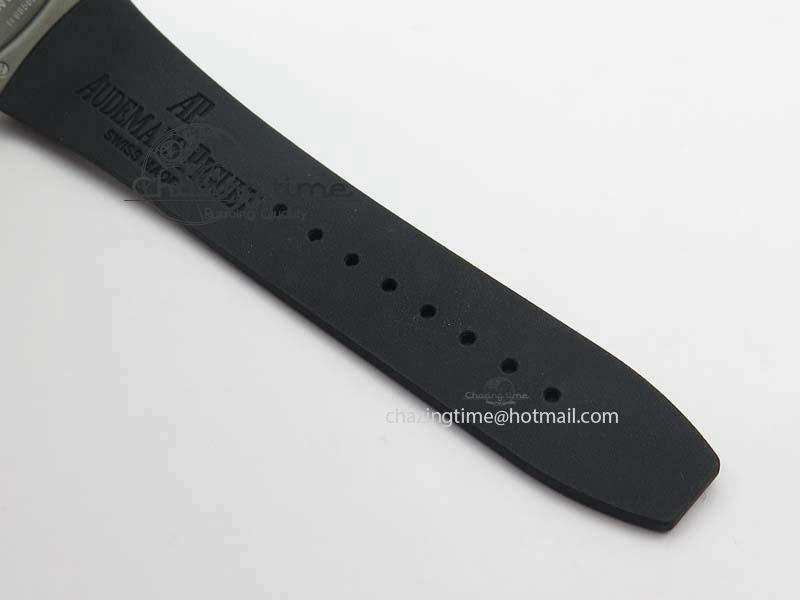 Royal Oak Concept SS Black Silver Dial On Black Rubber Strap Jap Quartz