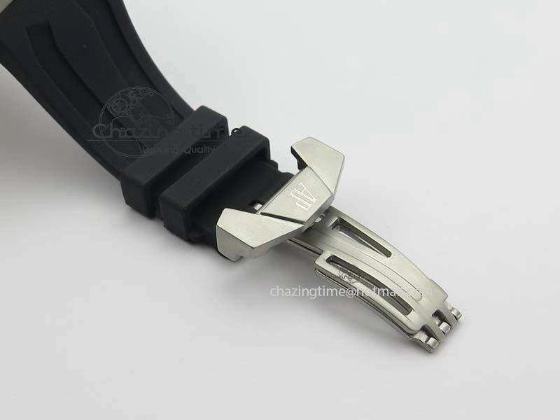 Royal Oak Concept SS Black Silver Dial On Black Rubber Strap Jap Quartz