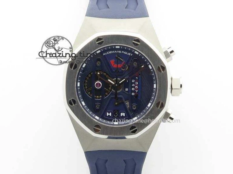 Royal Oak Concept SS Blue Blue Dial On Blue Rubber Strap Jap Quartz
