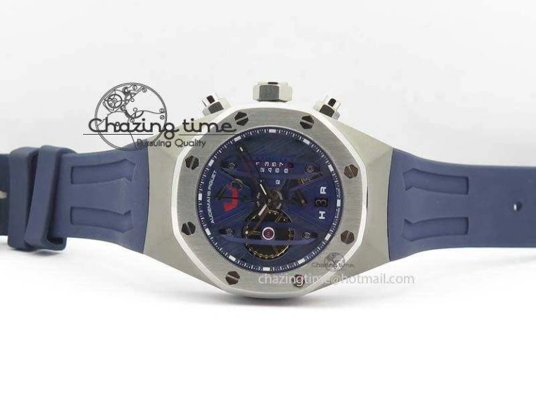 Royal Oak Concept SS Blue Blue Dial On Blue Rubber Strap Jap Quartz