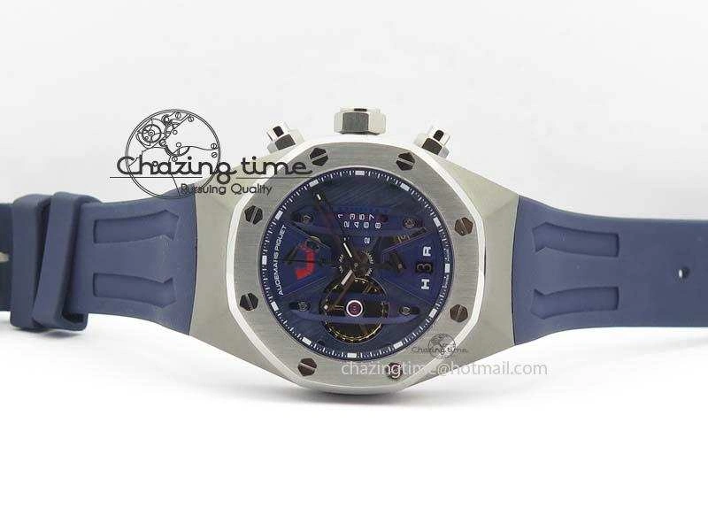 Royal Oak Concept SS Blue Blue Dial On Blue Rubber Strap Jap Quartz